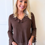 Polka Dot Ruffle Blouse