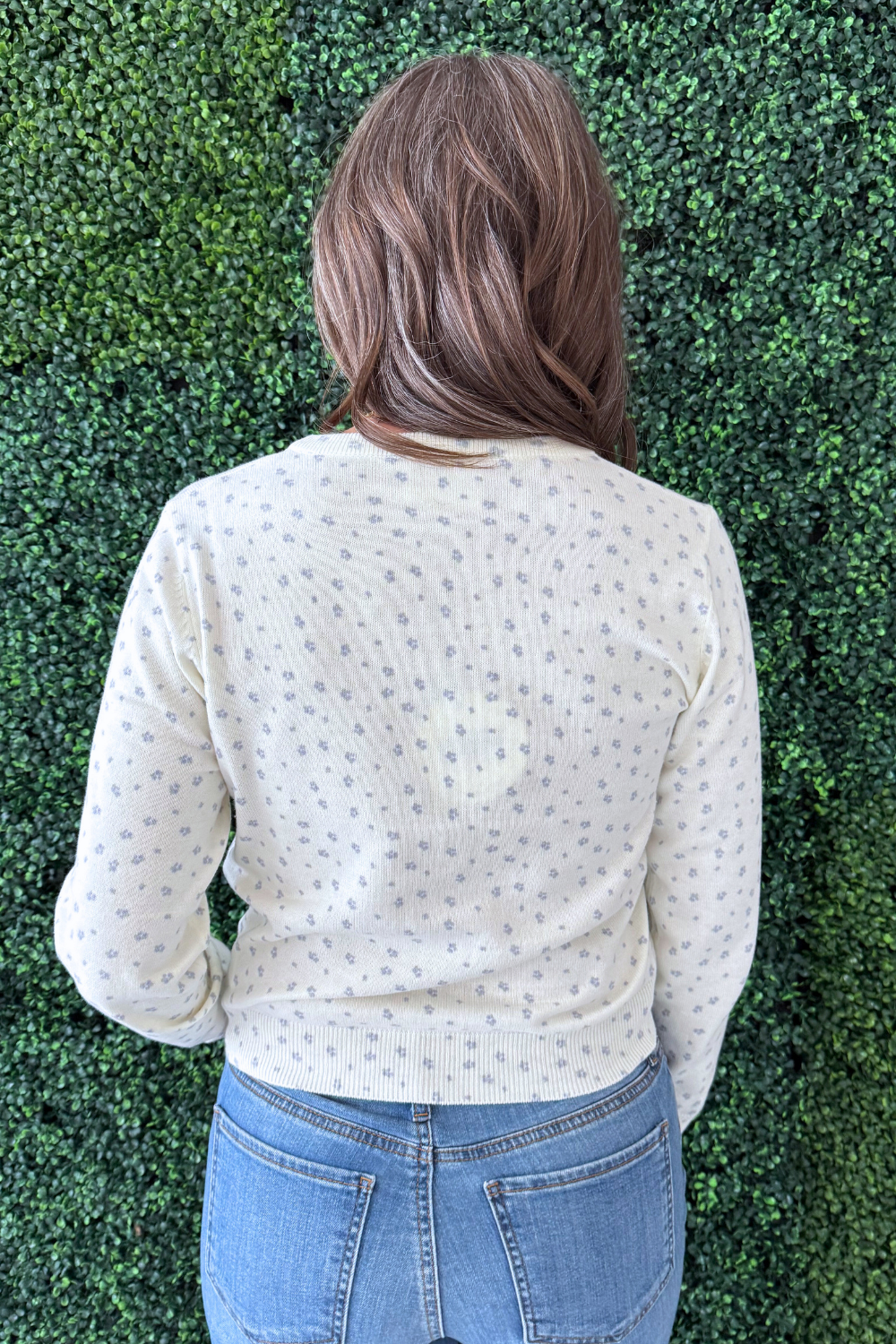 Crew Neck Floral Cardigan - The 308 Boutique