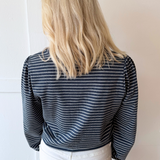 Striped Knit Button Cardigan