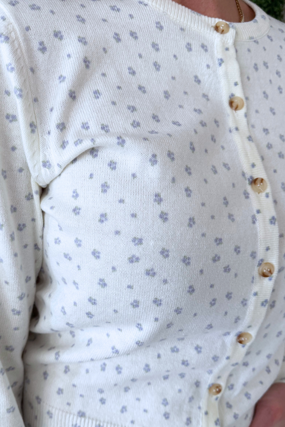 Crew Neck Floral Cardigan - The 308 Boutique