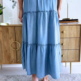 Tiered Denim Skirt