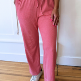 Striped Drawstring Knit Pants
