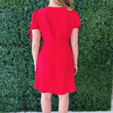 Short Sleeve V-Neck Tie Sleeve Dress