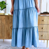 Tiered Denim Skirt