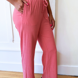 Striped Drawstring Knit Pants
