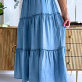 Tiered Denim Skirt