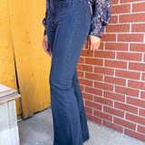 Hannah HR Flare Patch Pockets & Pintucks 34" Inseam