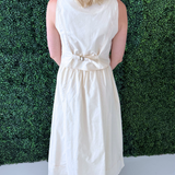 Vest-Layered Cotton Linen Maxi Dress