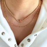 Water Resistant Beaded Necklace with Cross Charm
