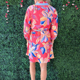 Long Sleeve Patterned Mini Dress