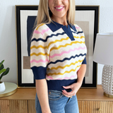 Collared Chevron Sweater Top