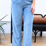 Tie Waist Denim Pants