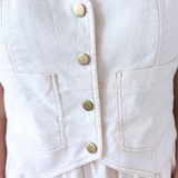 Vest-Layered Cotton Linen Maxi Dress