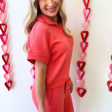 Half Zip Popover Top