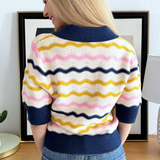 Collared Chevron Sweater Top