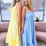 Tie Front Ruffle Bottom Maxi Dress
