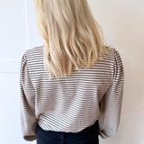 Striped Knit Button Cardigan