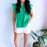 Flutter Sleeve V Neck Top