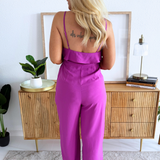 Sleeveless Flutter Top Jumpsuit