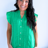 Flutter Sleeve V Neck Top