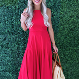 Halter A-Line Midi Dress