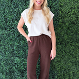 Round Neck Cloudy Knit Short Sleeve - The 308 Boutique