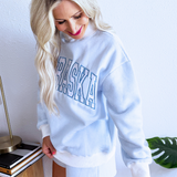 Blue Stripe Nebraska Mockneck Sweatshirt