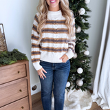Long Sleeve Knitted Striped Sweater
