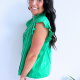 Flutter Sleeve V Neck Top