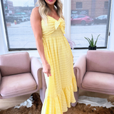 Tie Front Ruffle Bottom Maxi Dress