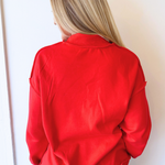 Oversize Drop Shoulder Reversible Mock Neck Sweatshirt - The 308 Boutique