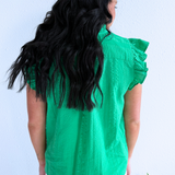Flutter Sleeve V Neck Top