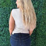 Terry Side Ruched Muscle Top