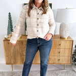 Check Patterned Sweater Jacket - The 308 Boutique