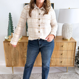 Check Patterned Sweater Jacket - The 308 Boutique