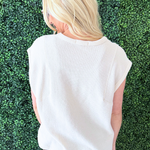 Round Neck Cloudy Knit Short Sleeve - The 308 Boutique
