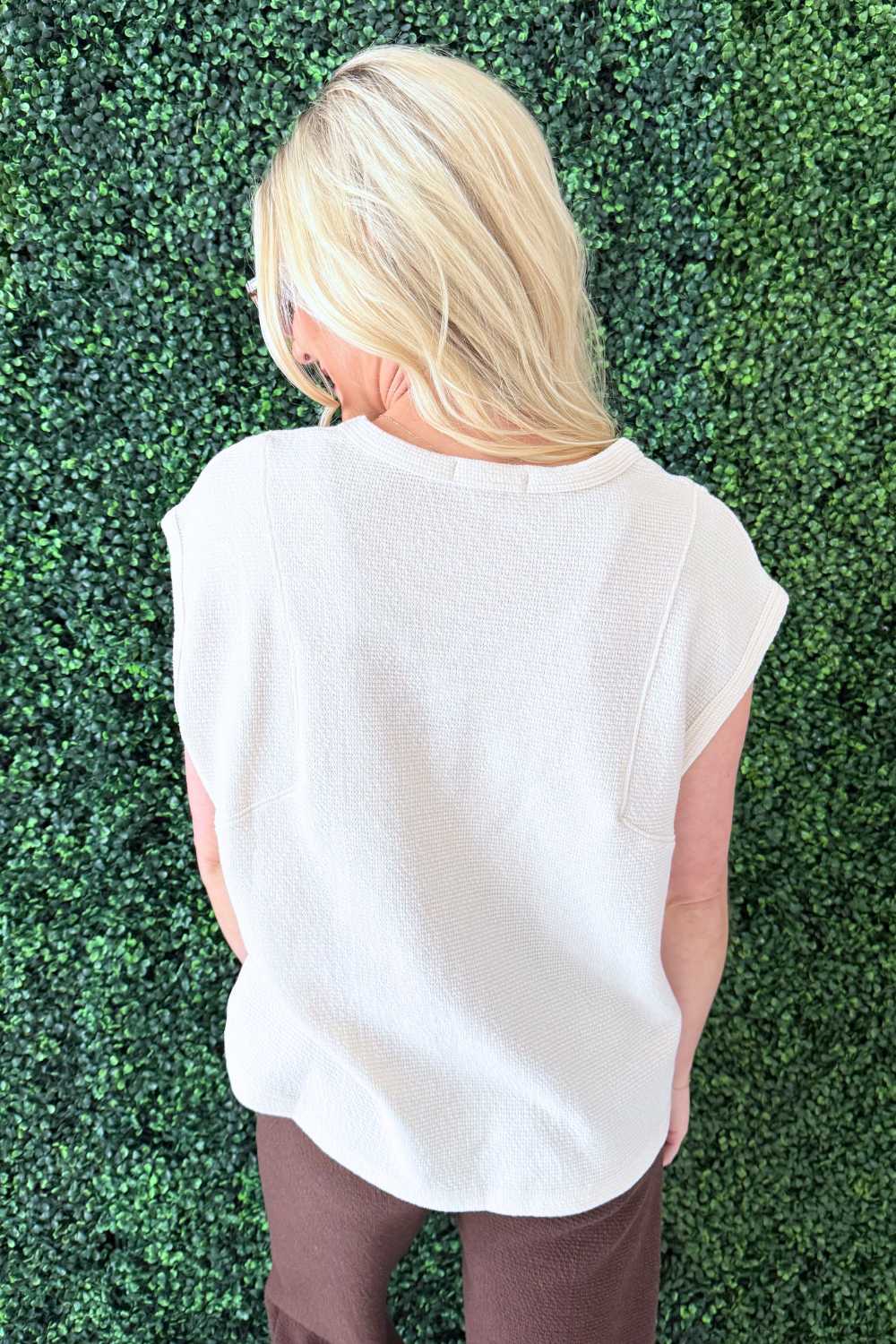 Round Neck Cloudy Knit Short Sleeve - The 308 Boutique