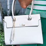 Square Handbag with Wallet and Tassle Charm
