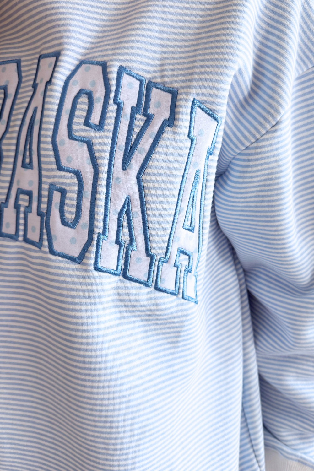 Blue Stripe Nebraska Mockneck Sweatshirt
