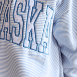 Blue Stripe Nebraska Mockneck Sweatshirt