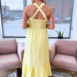 Tie Front Ruffle Bottom Maxi Dress