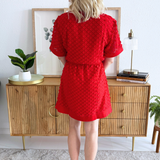 3D Floral Buttondown Dress