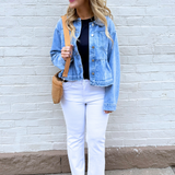 Peplum Hem Denim Jacket