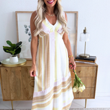 Sleeveless V Neck Asymmetrical Handkerchief Hem Dress