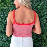 Henley Striped Sleeveless Top
