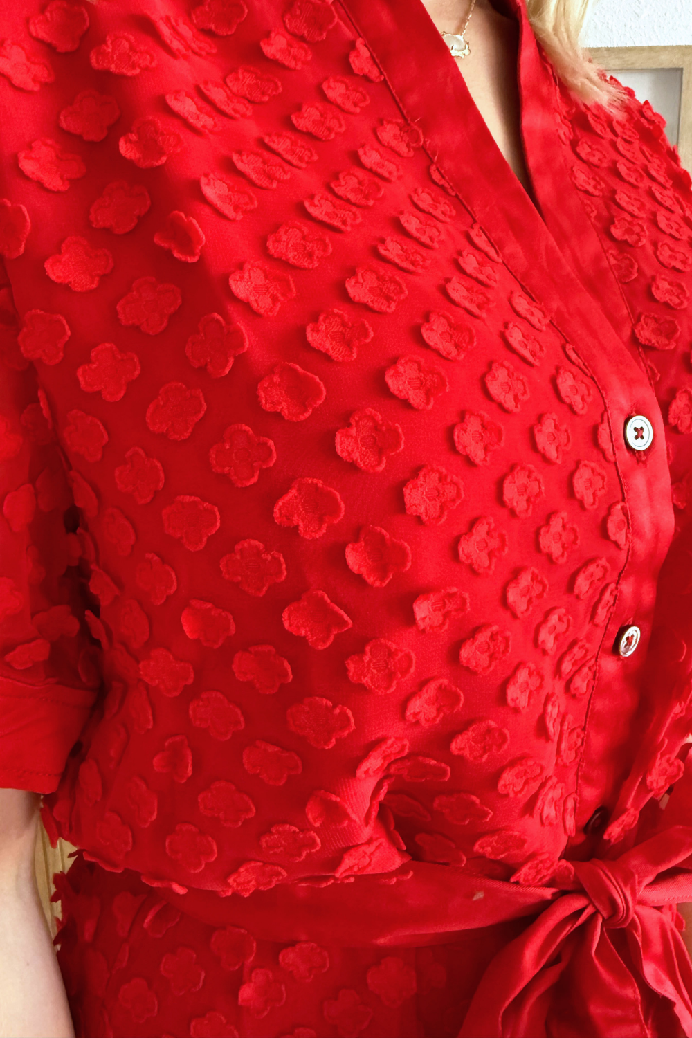 3D Floral Buttondown Dress