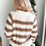 Long Sleeve Knitted Striped Sweater
