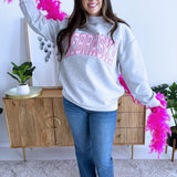 Gingham Nebraska Applique Mockneck Sweatshirt