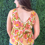 Sleeveless V Neck Woven Top w/ Pintucks
