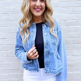 Peplum Hem Denim Jacket